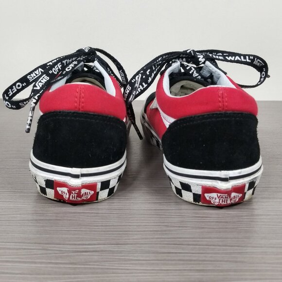 Vans Kids Logo Pop Old Skool Boy's Skate Shoes, Black/Red Little Kid Size 3 / 34 - Picture 5 of 12